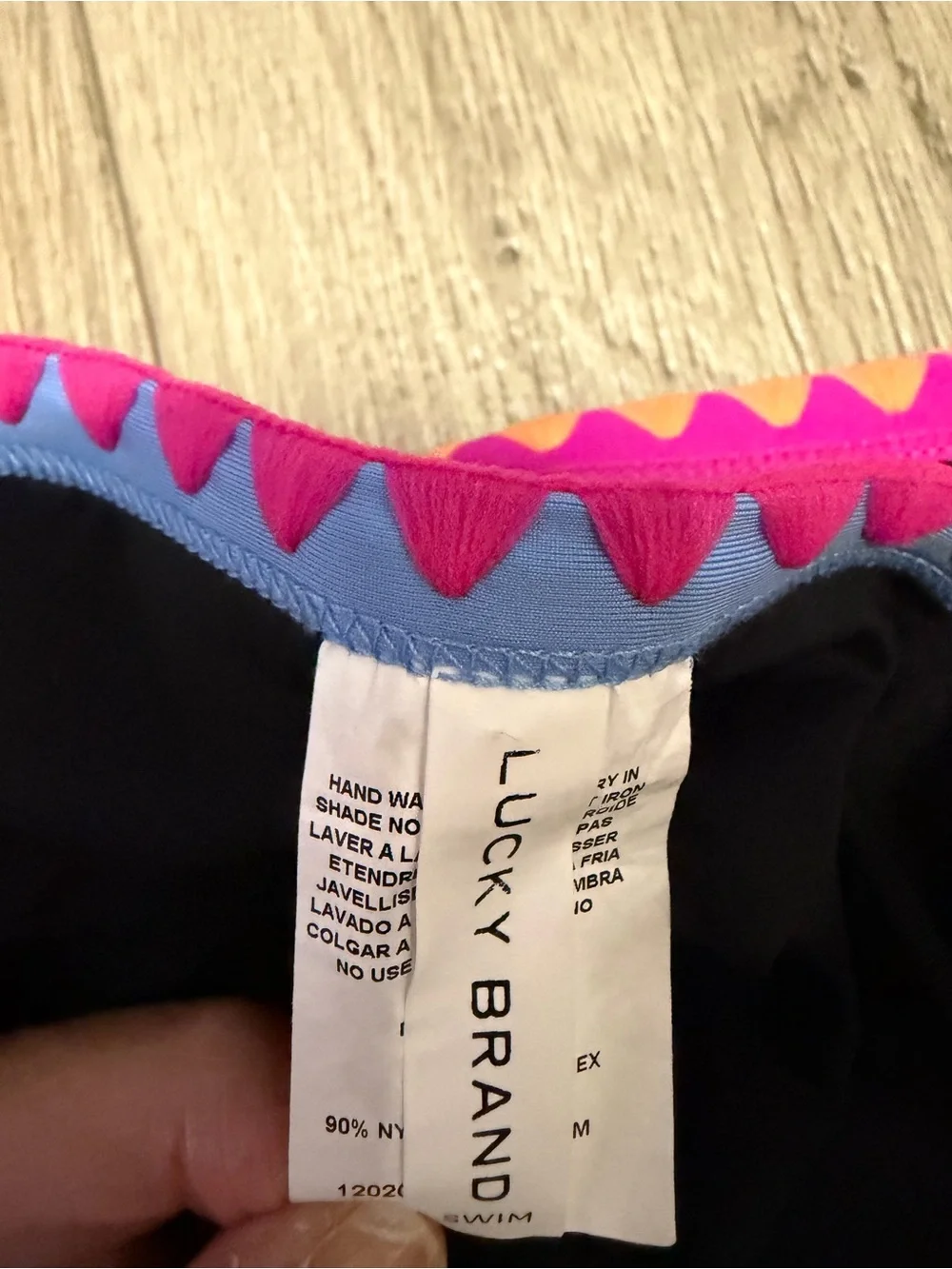 Lucky Brand Black Bikini with Pink, Blue & Orange Trim